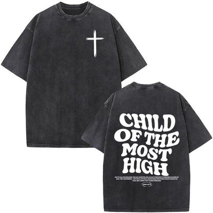 Christian Jesus Faith over Fear Bible Verse Washed T-Shirts Men Women Fashion Vintage Oversized T Shirts Harajuku Cotton T-Shirt