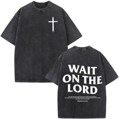 Christian Jesus Faith over Fear Bible Verse Washed T-Shirts Men Women Fashion Vintage Oversized T Shirts Harajuku Cotton T-Shirt