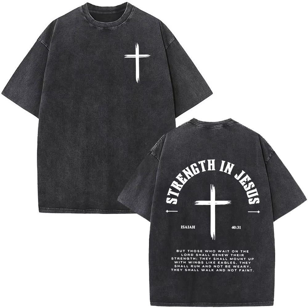 Christian Jesus Faith over Fear Bible Verse Washed T-Shirts Men Women Fashion Vintage Oversized T Shirts Harajuku Cotton T-Shirt