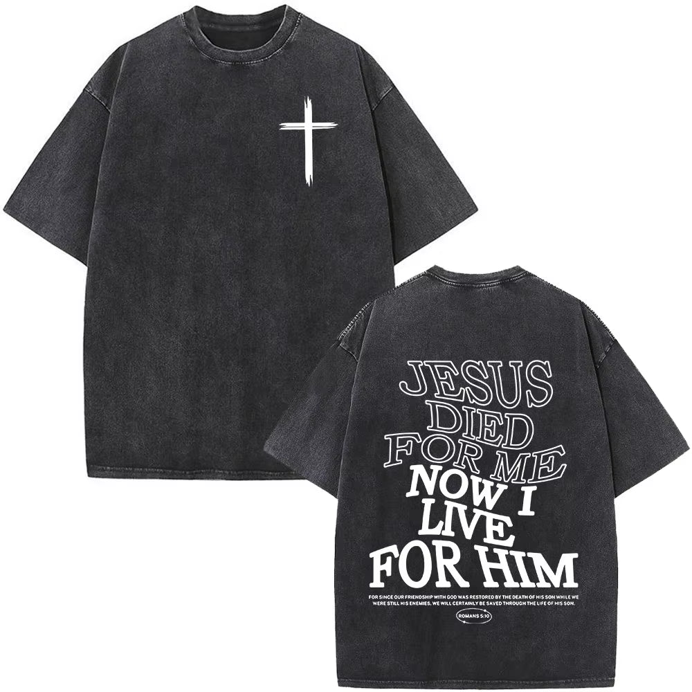 Christian Jesus Faith over Fear Bible Verse Washed T-Shirts Men Women Fashion Vintage Oversized T Shirts Harajuku Cotton T-Shirt