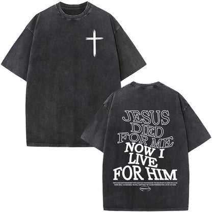 Christian Jesus Faith over Fear Bible Verse Washed T-Shirts Men Women Fashion Vintage Oversized T Shirts Harajuku Cotton T-Shirt